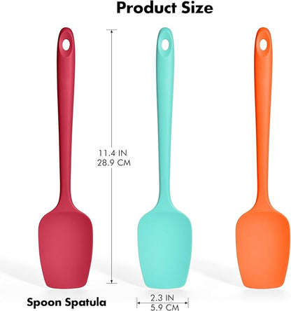 Silicone Spoonula Set: 600ºF Heat Resistant Food Grade Cooking Baking Utensils - Image 2