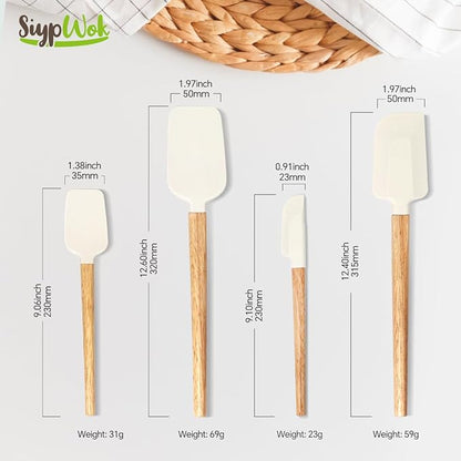 Silicone Spatula Set, Food Grade Rubber Spatula-4 Piece Nonstick Rubber Spatulas - Image 7
