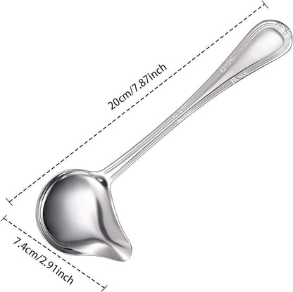 Patelai 2 Pieces Small Ladle Gravy Ladle Drizzle Spoon 1 Ounce Stainless Steel - Image 2