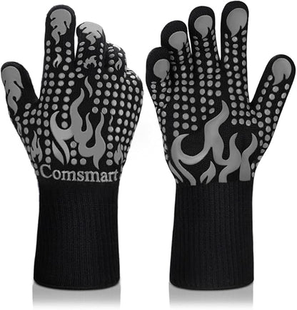 Comsmart BBQ Gloves, 1472 Degree F Heat Resistant Grilling Gloves Silicone by Comsmart
