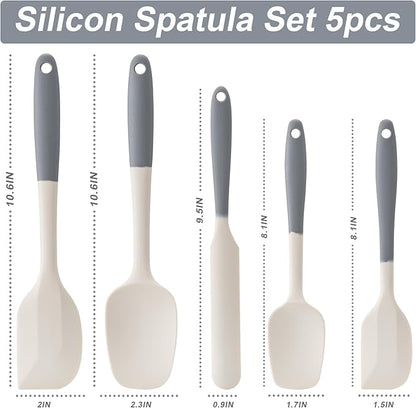 Silicone Spatula Set, 5 Piece Food Grade Rubber Spatulas - Image 2