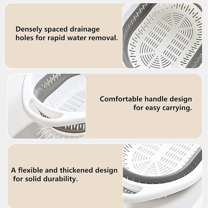 2-Pack Collapsible Silicone Colander Strainer, Foldable Kitchen Sink Basket - Image 6