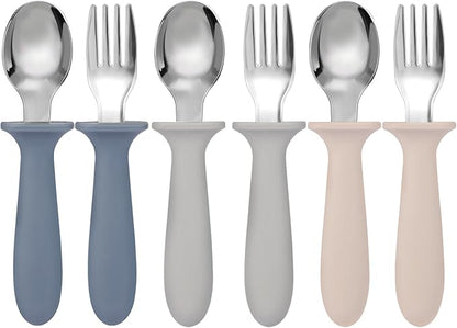 Eascrozn Toddler Forks and Spoons Set, 6 Pack Kids Silverware by Eascrozn