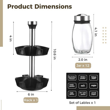2 Layer Rotating Spice Rack Organizer - Image 4