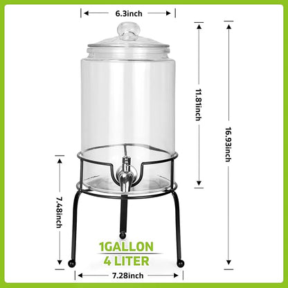 1 Gallon Beverage Dispenser 1 Pack, Stainless Steel Spigot Drink Dispenser - Image 2