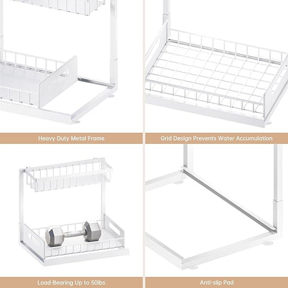 VUSIGN 2 Pack Under Sink Organizer and Storage, 2 Tier Under Cabinet Organizer - Image 7
