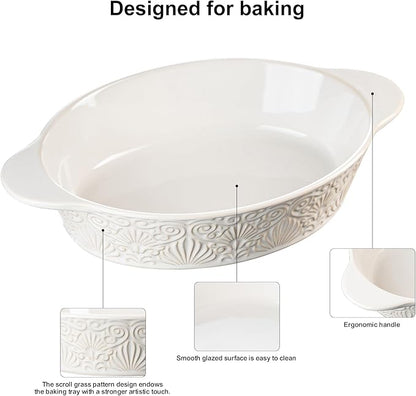 Dafuceramic Casserole Dishes for Oven Sets of 3, Ceramic Oval Baking Dish - Image 5