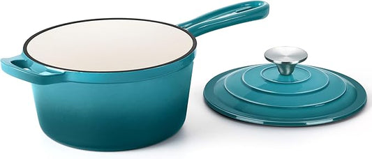 HaSteeL 3 QT Cast Iron Saucepan, Enamel dutch oven by HaSteeL
