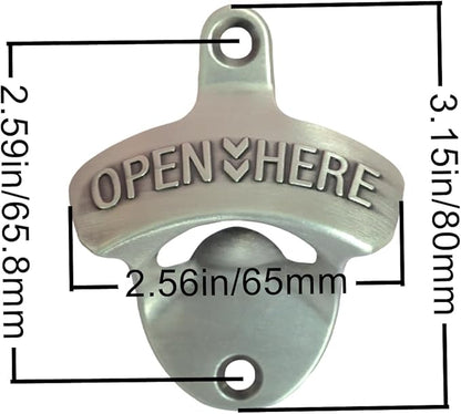 Old Style Wall Mounted Bottle Opener, Rustic Silver Rustproof Screw in Wall - Image 5