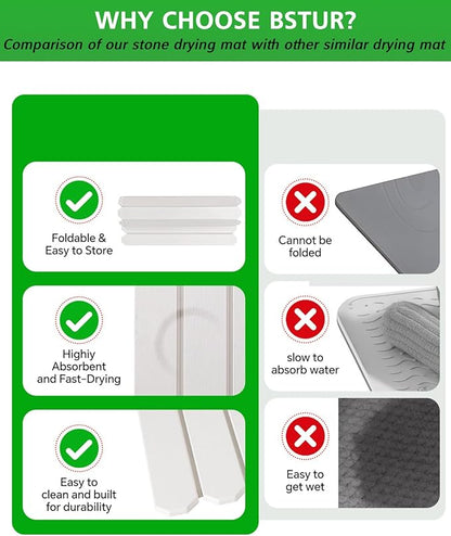 Stone Drying Mat for Kitchen Counter 16x24 Inch, Diatomaceous Dish Drying Mat - Image 4