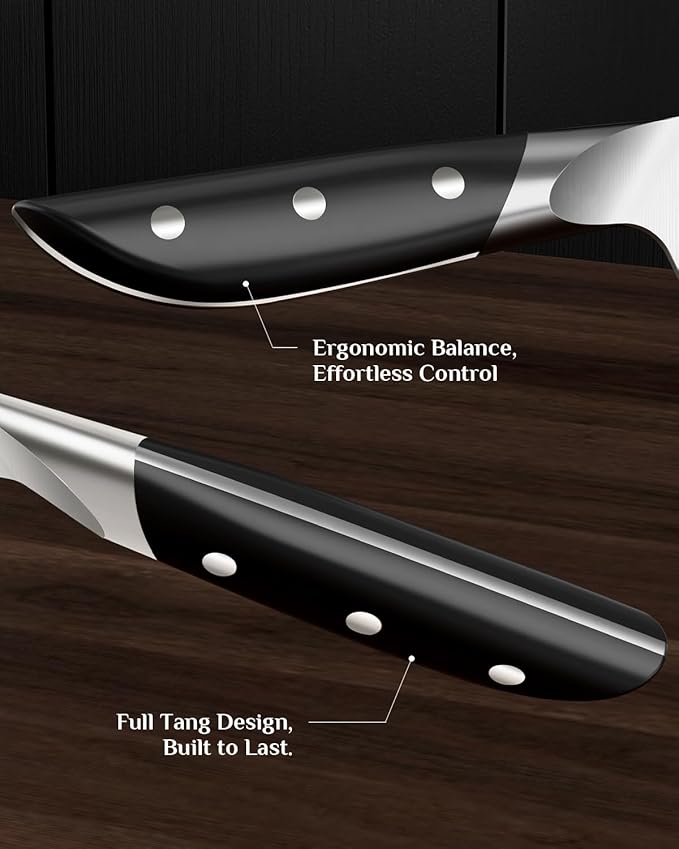 Kitchen Knife Set with Block: 14-Piece German Stainless Steel Full Tang - Image 5
