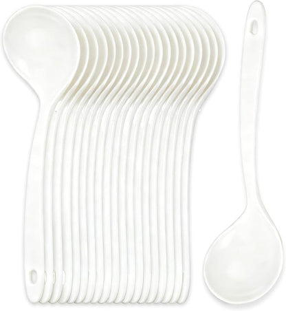 Large Plastic Serving Spoons, Disposable Heavy Duty Serving Spoons, Long Handle by OULIGET