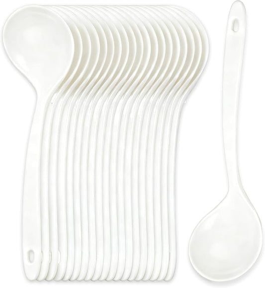 Large Plastic Serving Spoons, Disposable Heavy Duty Serving Spoons, Long Handle by OULIGET