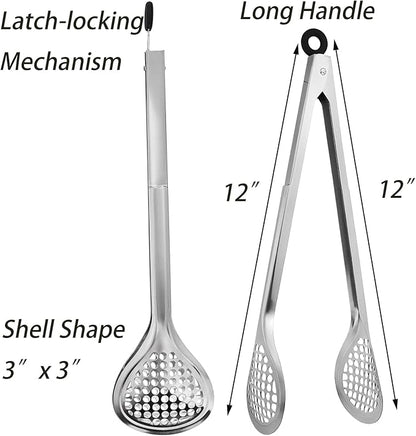 TOPZEA 4 Pack 12 Inch Stainless Steel BBQ Tongs, Heat Resistant 600°F Locking - Image 2