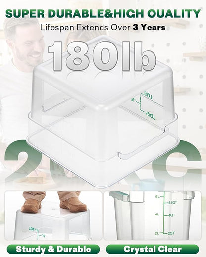 8QT Clear Food Storage Containers: 2 PCS NSF Food Storage Containers - Image 5