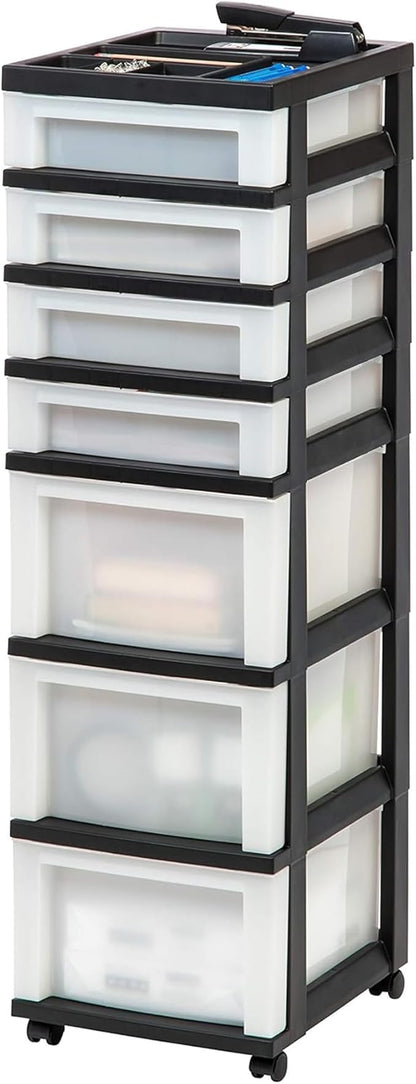 IRIS USA Plastic Drawer Storage Organizer Rolling Cart, - Image 4