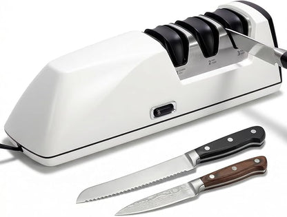 Professional Electric Knife Sharpener, 3-Stage High-Grit Diamond Sharpening by useluck