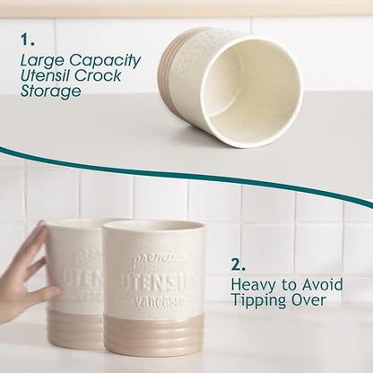 vancasso Sabine Utensil Holder, 7.2" Large Utensil Crock - Image 3