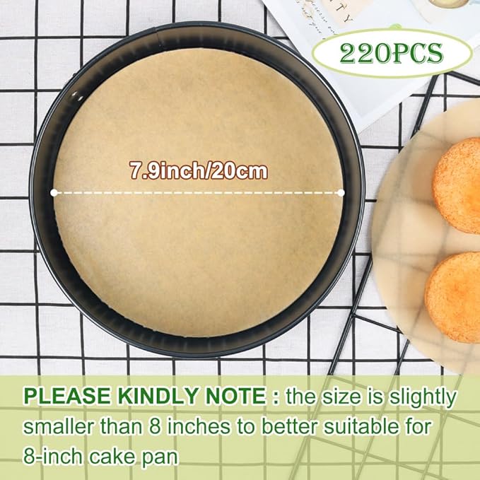 BOYAN Parchment Paper Rounds, Non Stick 8 Inch Parchment Paper Sheet - Image 2
