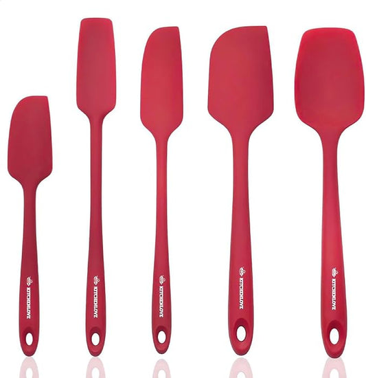 KITCHENLOVE Premium 600°F Heat Resistant 5 Piece Silicone Spatula Set by KITCHENLOVE