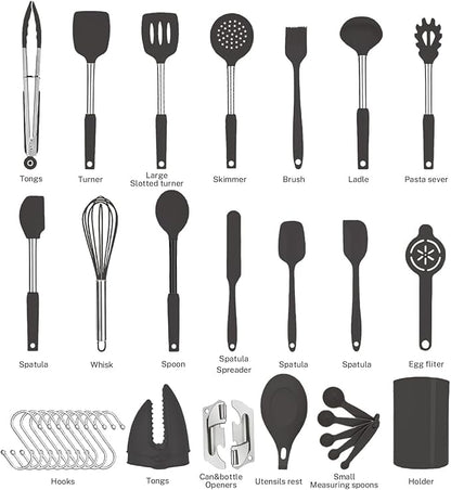 Silicone Kitchen Cooking Utensils Set - Image 4