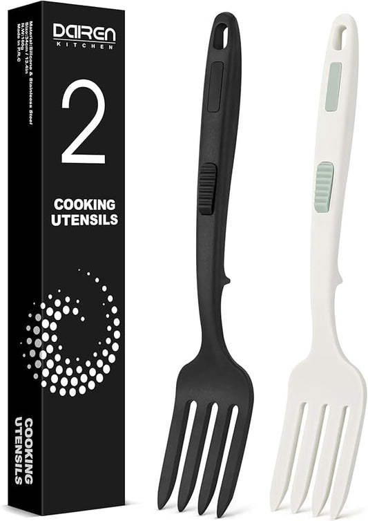 Silicone Flexible Cooking Fork, 11.6 Inch Heat Resistant, Large Non Stick by DaiRenKitchen