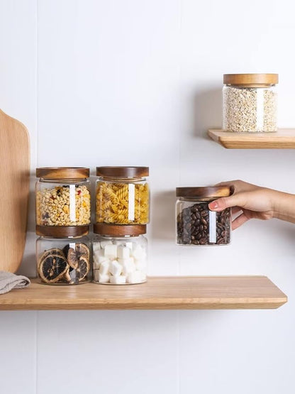 Kanwone Glass Storage Jars Set of 6, 17 Ounce Airtight Food Storage Containers - Image 4