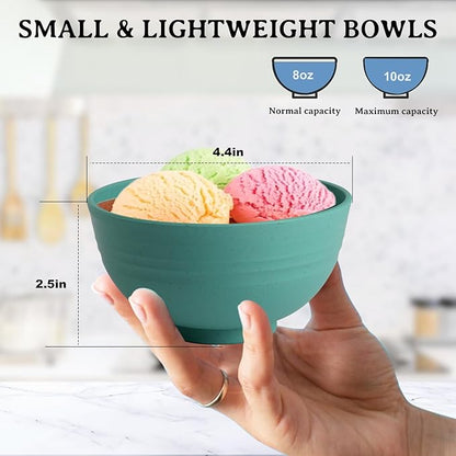 Wheat Straw Bowls Set of 8, Microwave and Dishwasher Safe, Unbreakable and - Image 2