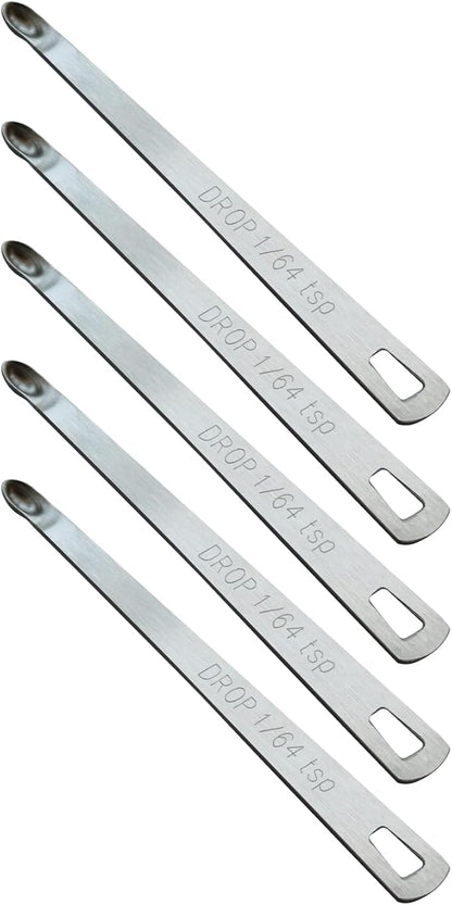 5PCS 1/64 Teaspoon Single Tiny Measuring Spoon, Small Individual Stainless by BERYLER