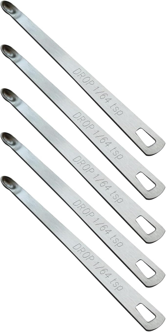 5PCS 1/64 Teaspoon Single Tiny Measuring Spoon, Small Individual Stainless by BERYLER