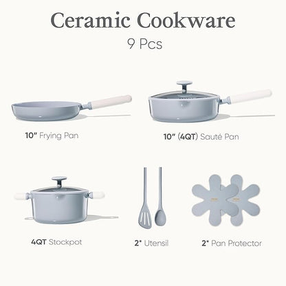 CAROTE Pots and Pans Set Nonstick, Ceramic Cookware Set, PFAS PTFE Free - Image 2