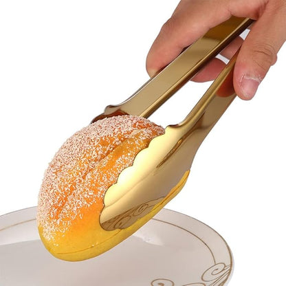 2 Pack Gold Serving Tongs Gold Serving Utensils Salad Tongs Buffet Tongs - Image 5