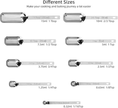 Measuring Cups and Spoons Set, Stainless Steel Measuring Cups Set, Dry 7 - Image 6