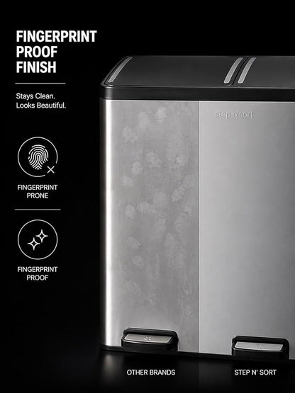 Step N' Sort The 18.5 Gallon Extra Large Capacity, Dual Trash and Recycling Bin - Image 3