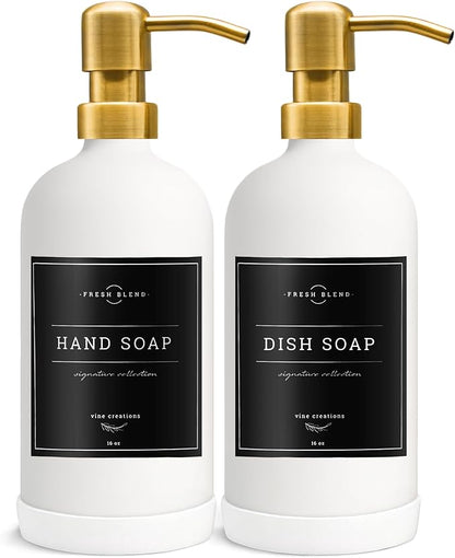 Vine Creations Glass Soap Dispenser, 2 Pack Kitchen Soap Dispenser Set - Image 7