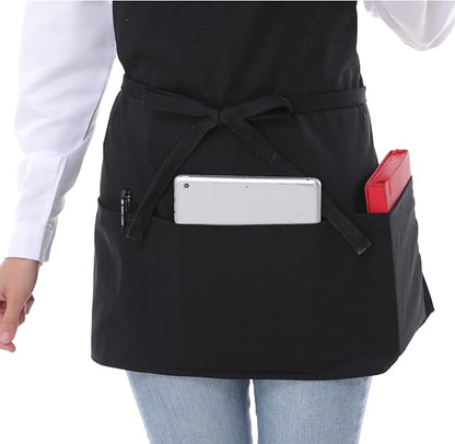 Aprons for Women with 3 Pockets, Server Apron, Aprons for Cooking, Chef Apron - Image 4