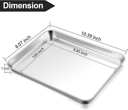 Baking Sheet Cookie Sheet Set of 2, Umite Chef Stainless Steel Baking Pans Tray - Image 2