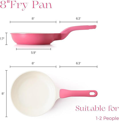 PRICUSIS Nonstick Ceramic Frying Pan, 8/10 Inch Skillet - Image 9