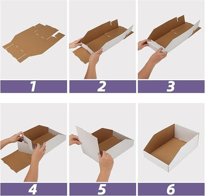 EXYGLO Cardboard Storage Bins Assorted Sizes, 35 Mixed Pack Cardboard Boxes - Image 7