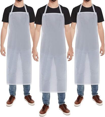 Hercicy 3 Pcs Heavy Duty Waterproof Aprons 47" PVC Vinyl Aprons Transparent by Hercicy