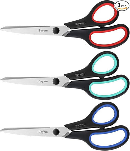 iBayam 3-Pack 8" Heavy Duty Scissors by iBayamDirect
