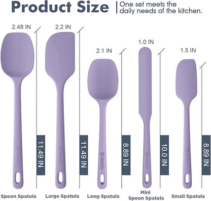 ChefAide 5 Pieces Silicone Spatula Set, Food Grade Rubber Spatula, Upgrade - Image 2