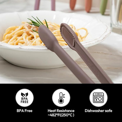 carrotez Silicone Cooking Kitchen Tongs, Non-Scratch Serving Tongs 9.25 Inches - Image 5