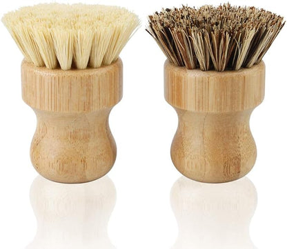 2 Pack Bamboo Dish Scrub Brush, Picowe Natural Scrub Cleaning Brush Vegetable by Picowe