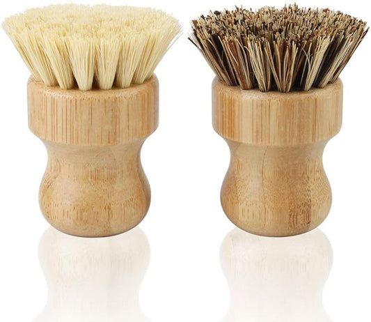 2 Pack Bamboo Dish Scrub Brush, Picowe Natural Scrub Cleaning Brush Vegetable by Picowe