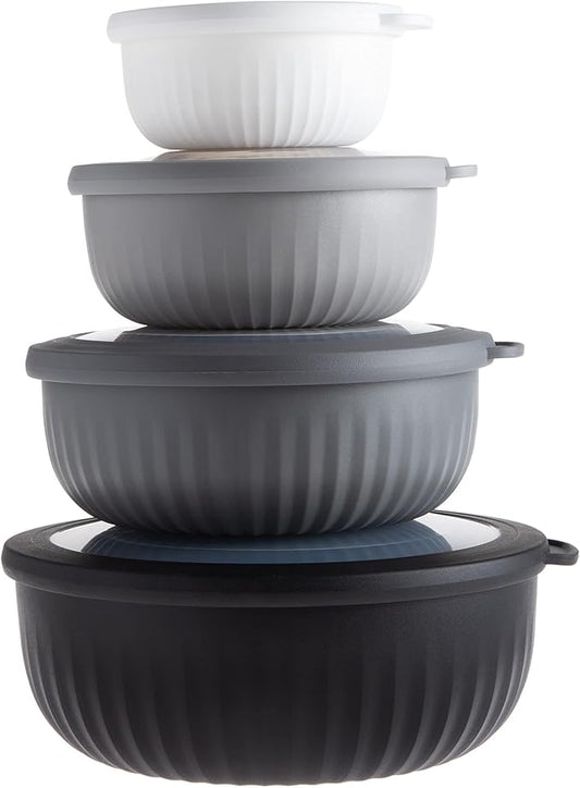 COOK WITH COLOR Prep Bowls with Lids- Wide and Deep Nesting Plastic Small by CookwithColor