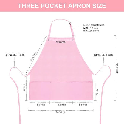 Jubatus 2 Pack 3 Pockets Adjustable Bib Apron Chef Kitchen Cooking Aprons - Image 6