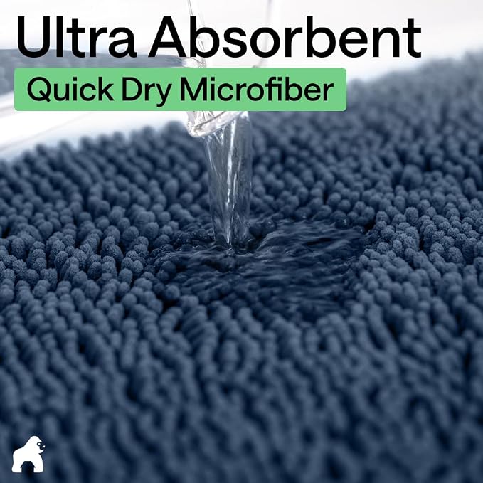 GORILLA GRIP Bath Rug Mat 30x20, Thick Soft Absorbent Chenille, Quick Dry - Image 5