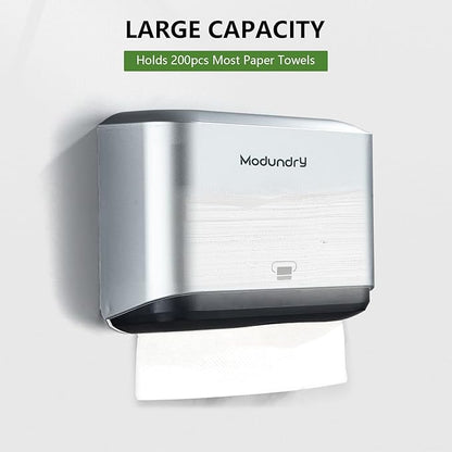 Wall Mount Paper Towel Dispenser, Adhesive No-Drill or Screw Install, Holds 200 - Image 7