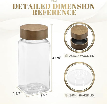 ZEHIQ 12Pcs 4oz Square Glass Spice Jars - Image 3